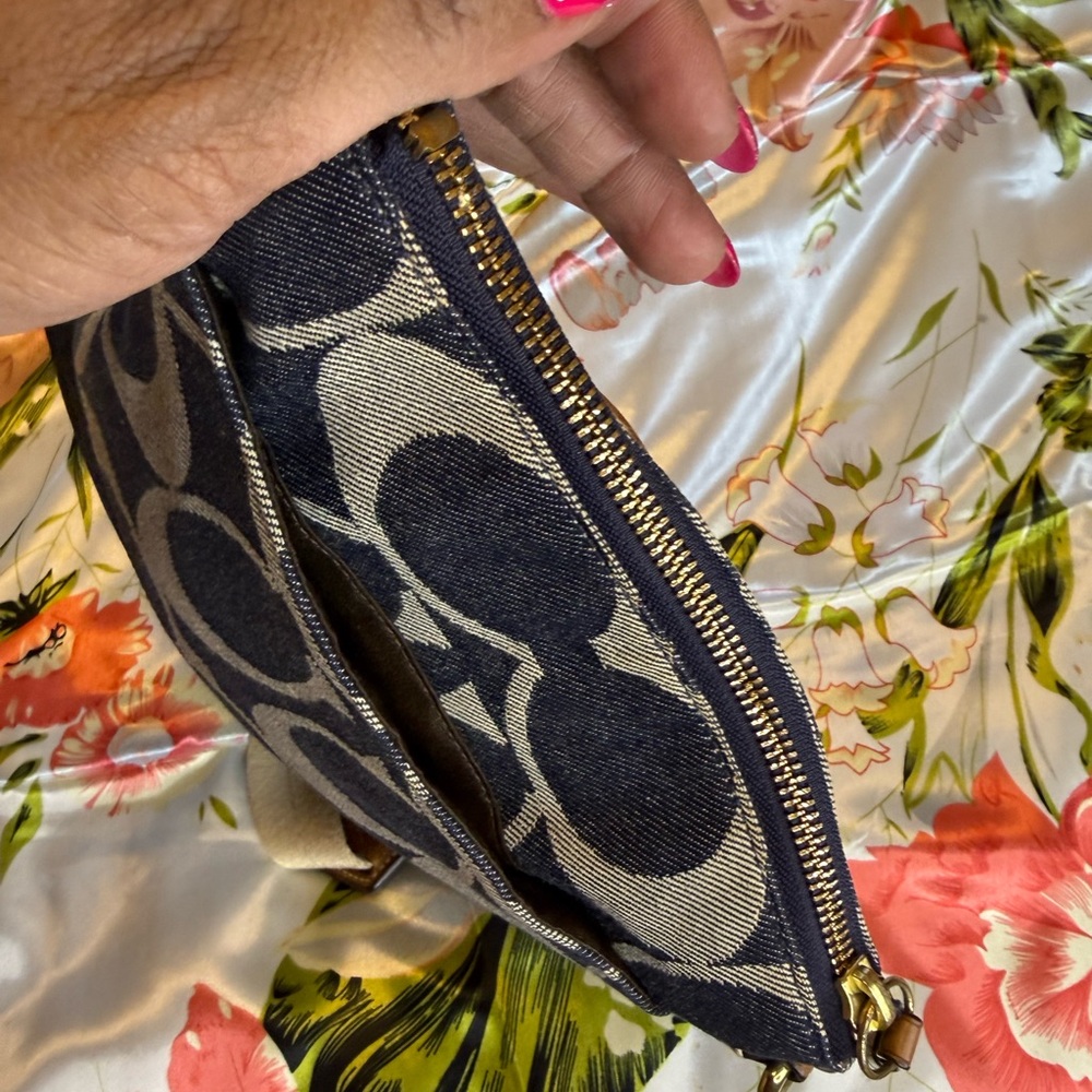 Coach Signature Denim Crossbody Bag - Picture 7 of 16